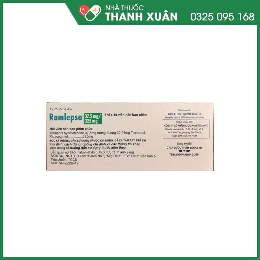 Ramlepsa 37.5mg/325mg thuốc giảm đau trong trường hợp đau vừa và nặng